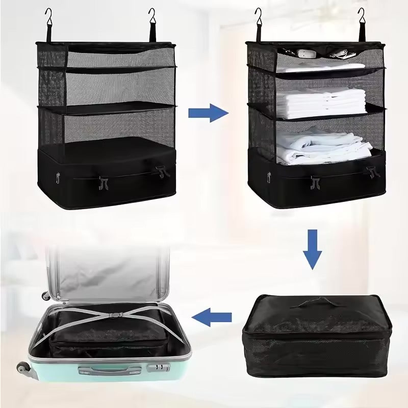 Three-layer hanging bag travel storage bag